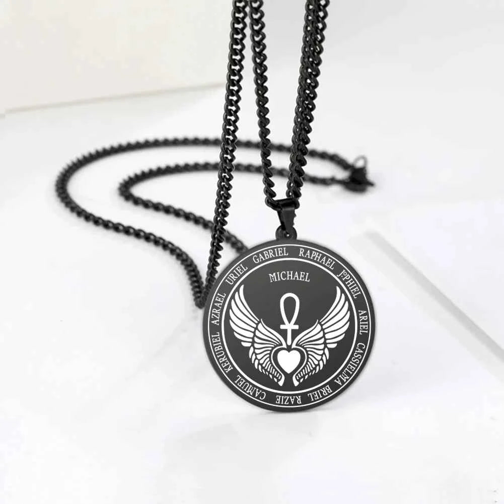 Dawapara 7 Archangels Sigil Necklaces Pentacle Magical Amulet Michaelmas Lucky Protection Supernatural Talisman Necklace