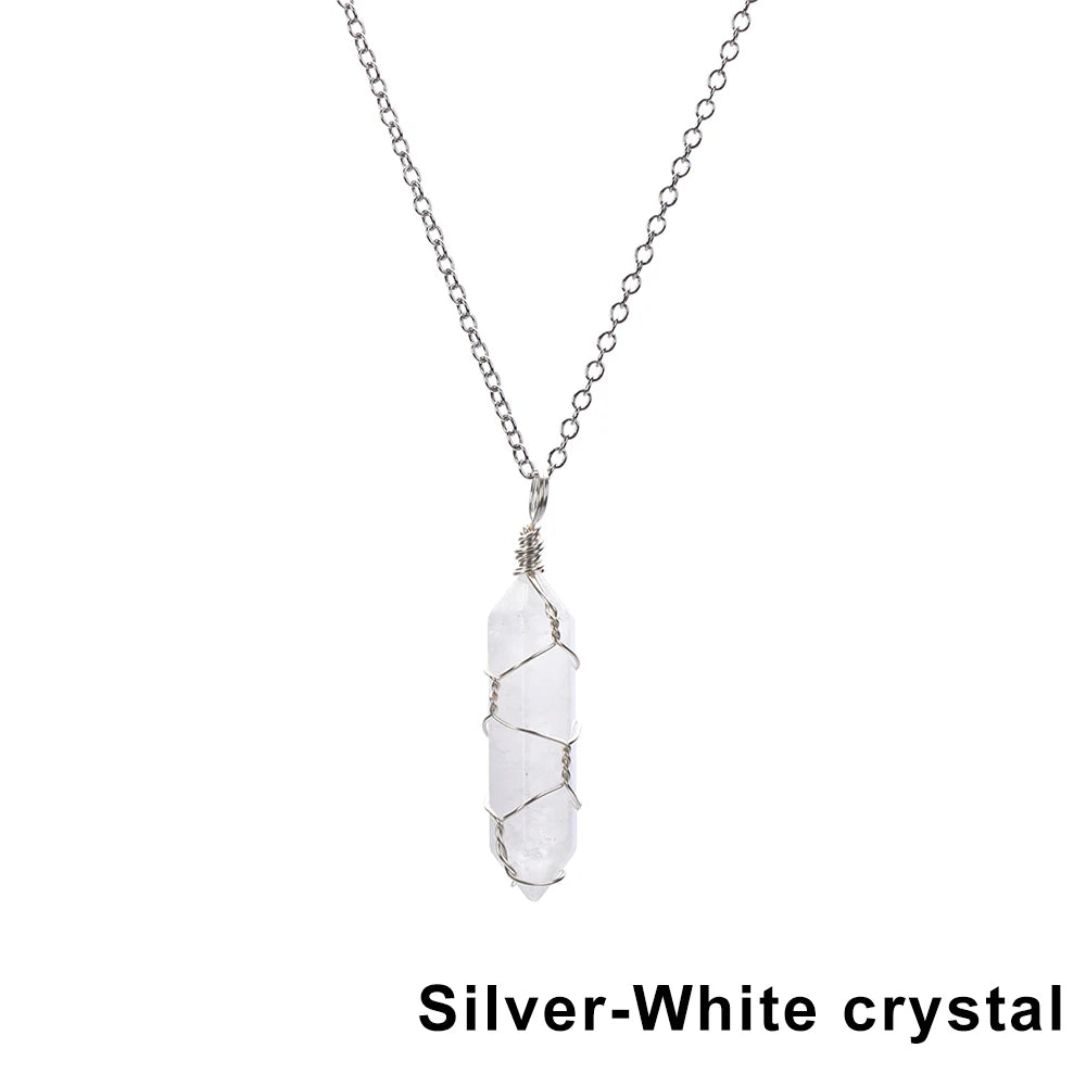 The Threaded Compass — Wire-Wrapped Crystal Point Necklace