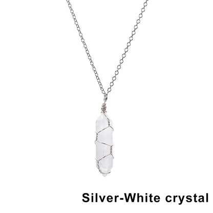 The Threaded Compass — Wire-Wrapped Crystal Point Necklace