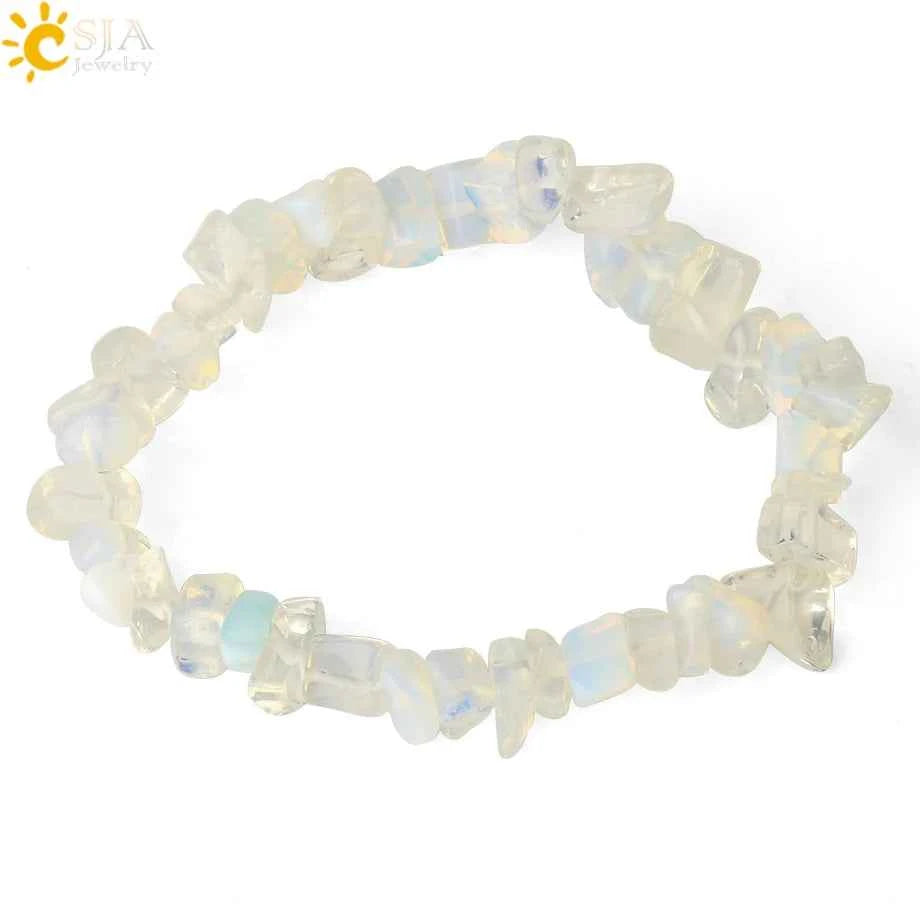 Irregular Chips Natural Stone Bracelet Asymmetry Beads Crystal Quartz - Pedlar's Attic