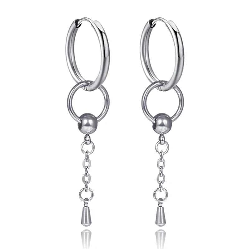 Punk Stainless Steel Hoop Earrings - Trendy Goth Hip Hop Jewelry for Men & Women - Pedlar's Attic