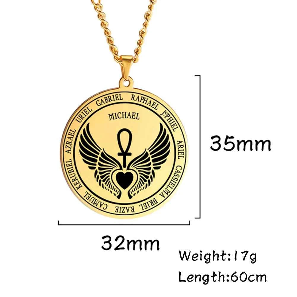 Dawapara 7 Archangels Sigil Necklaces Pentacle Magical Amulet Michaelmas Lucky Protection Supernatural Talisman Necklace