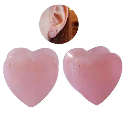 Pair Stone Ear Gauges Dew Drop Ear Plugs Double Flare Saddle Stretching Gauges Expander keyhole Ear Stretcher Body Jewelry - Pedlar's Attic