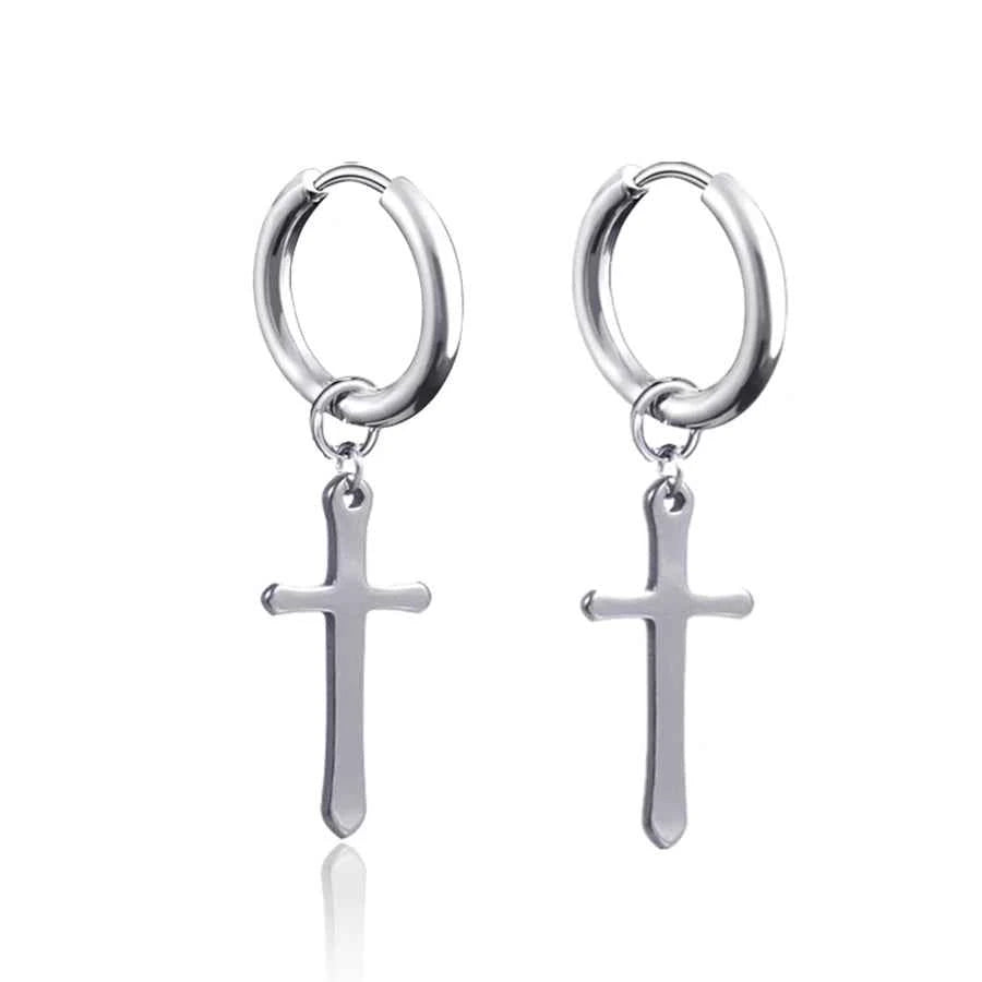 Punk Stainless Steel Hoop Earrings - Trendy Goth Hip Hop Jewelry for Men & Women - Pedlar's Attic