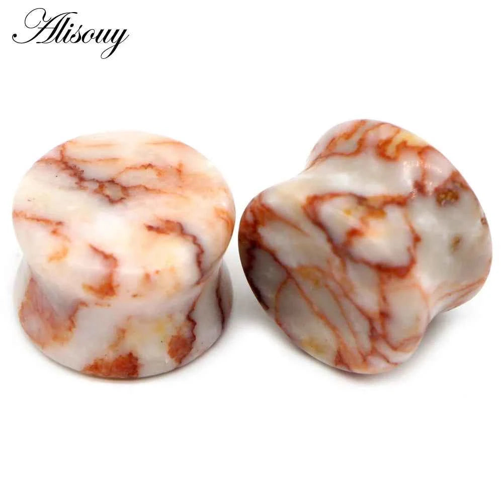 Alisouy 2PCS Natural Organic Stone Ear Plugs