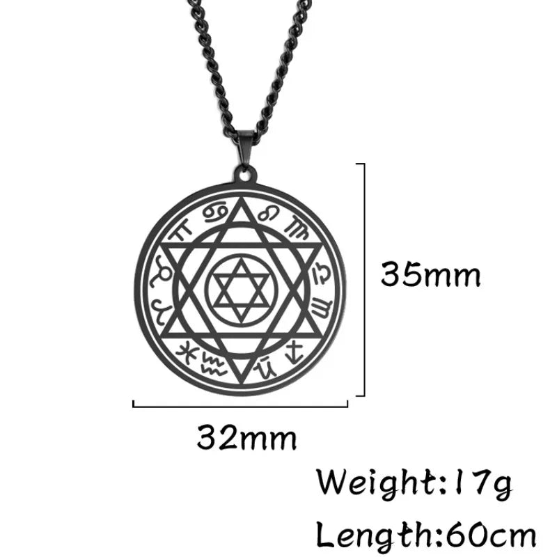 The Observatory Seal — Solomon Star & Zodiac Constellation Necklace