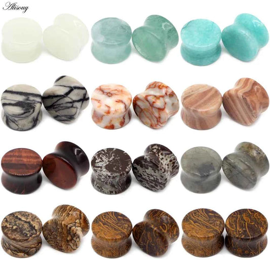 Alisouy 2PCS Natural Organic Stone Ear Plugs