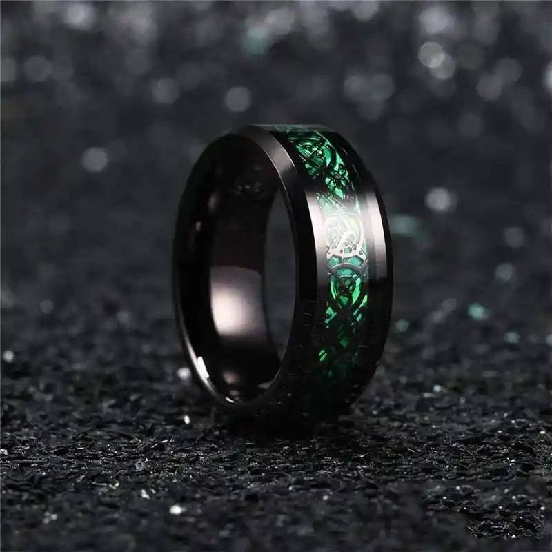 21 Colors 8mm Men's Stainless Steel Celtic Dragon Ring - Pedlar's Attic