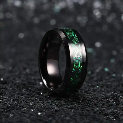 21 Colors 8mm Men's Stainless Steel Celtic Dragon Ring - Pedlar's Attic
