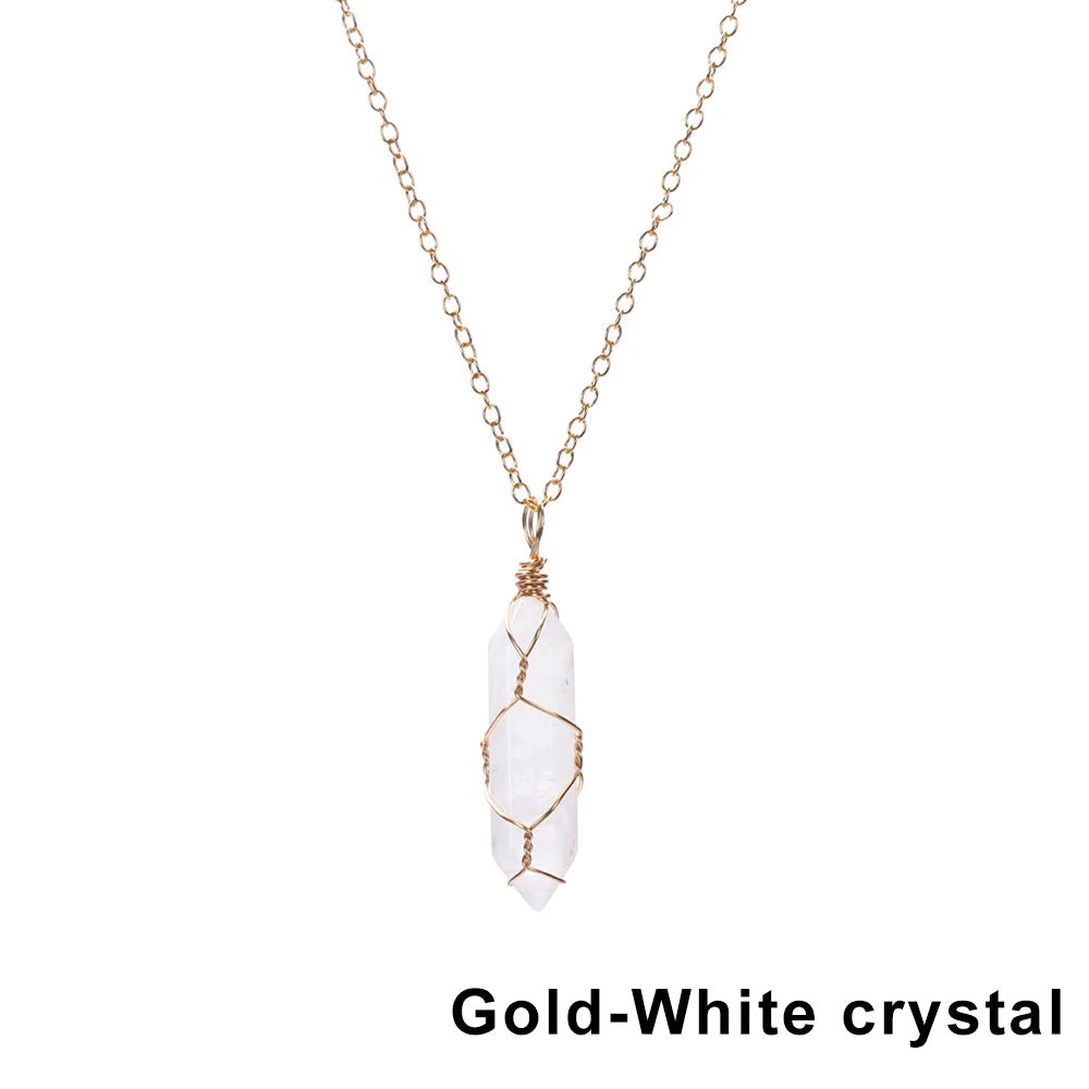The Threaded Compass — Wire-Wrapped Crystal Point Necklace