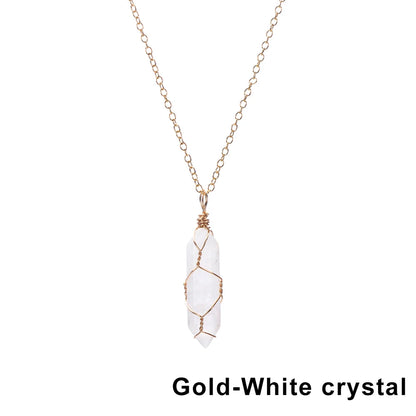 The Threaded Compass — Wire-Wrapped Crystal Point Necklace