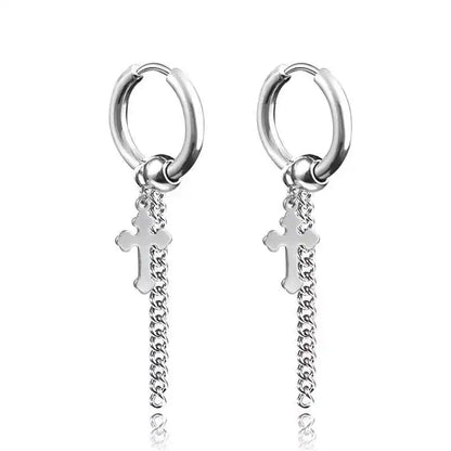Punk Stainless Steel Hoop Earrings - Trendy Goth Hip Hop Jewelry for Men & Women - Pedlar's Attic