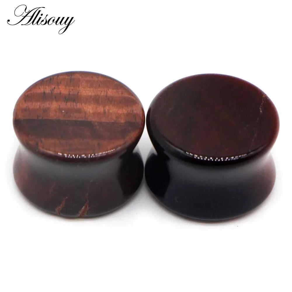 Alisouy 2PCS Natural Organic Stone Ear Plugs