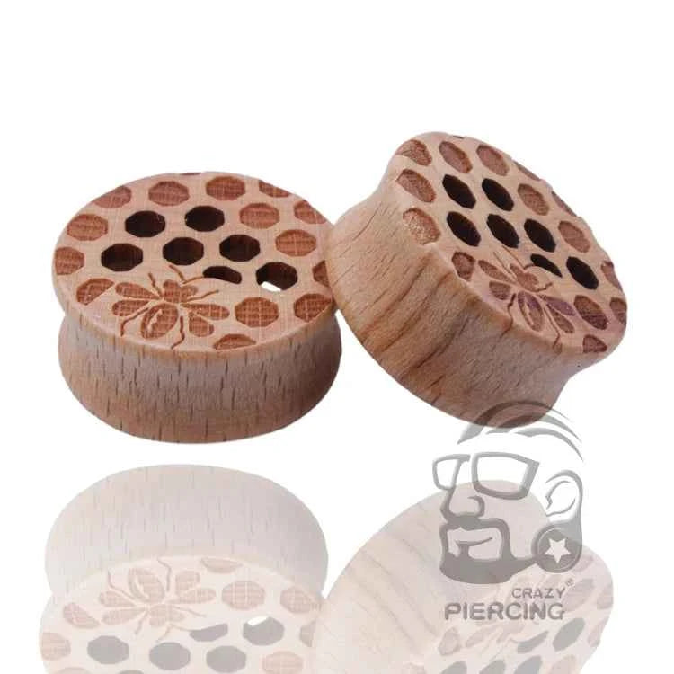 2pcs Wood Flesh Ear Plugs Tunnels Ear Piercings Earlets Saddle Woodern Earring Expander Gauge Double Flare Body Jewelry Piercing