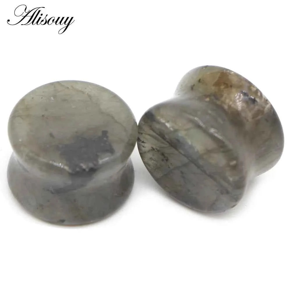 Alisouy 2PCS Natural Organic Stone Ear Plugs
