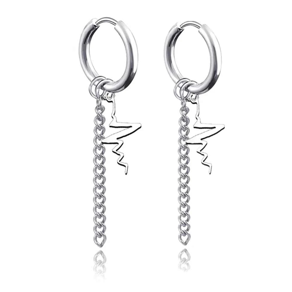 Punk Stainless Steel Hoop Earrings - Trendy Goth Hip Hop Jewelry for Men & Women - Pedlar's Attic