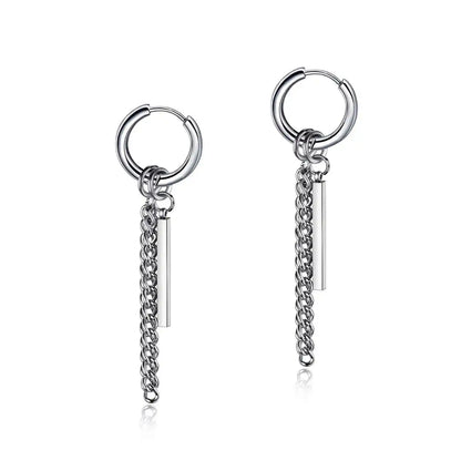 Punk Stainless Steel Hoop Earrings - Trendy Goth Hip Hop Jewelry for Men & Women - Pedlar's Attic