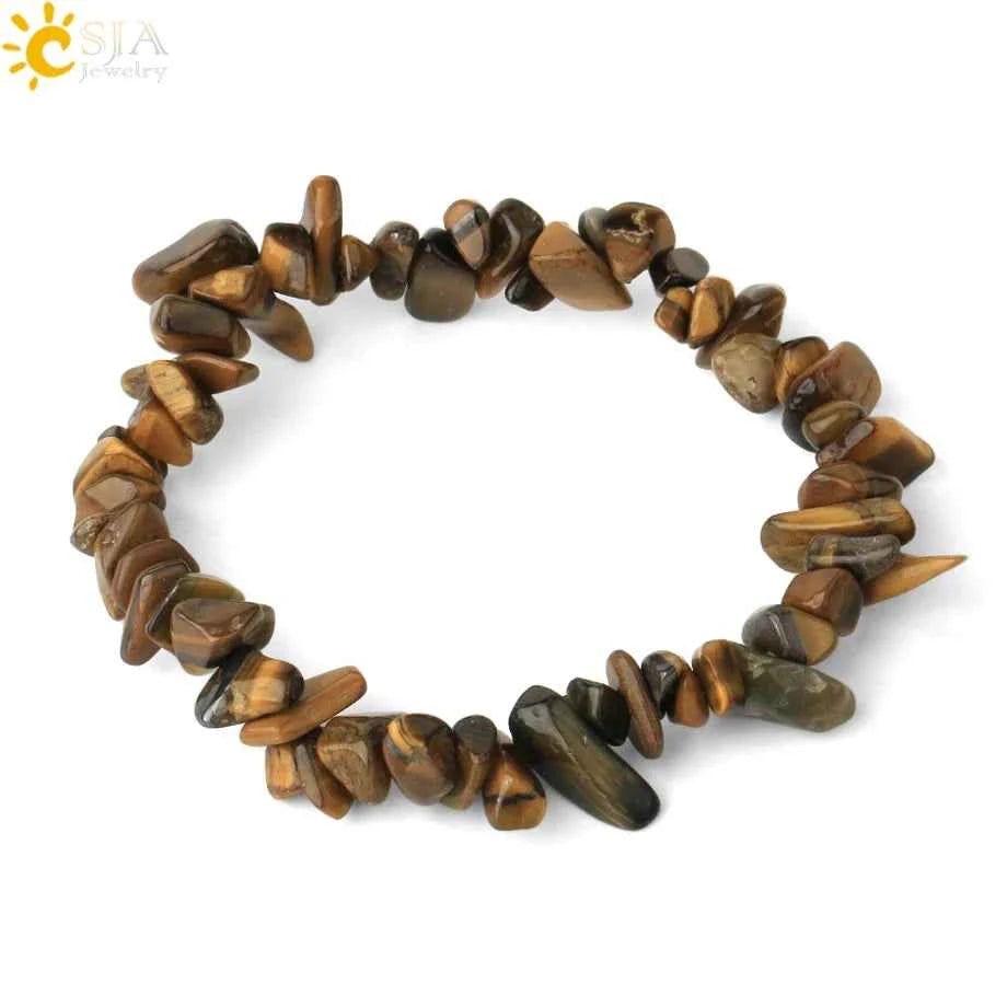 Irregular Chips Natural Stone Bracelet Asymmetry Beads Crystal Quartz - Pedlar's Attic