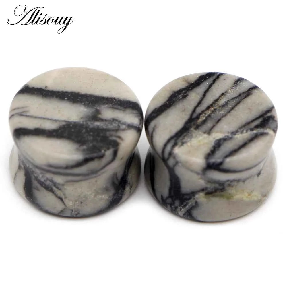 Alisouy 2PCS Natural Organic Stone Ear Plugs