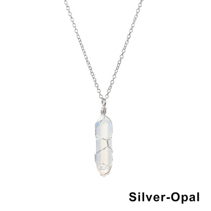 The Threaded Compass — Wire-Wrapped Crystal Point Necklace
