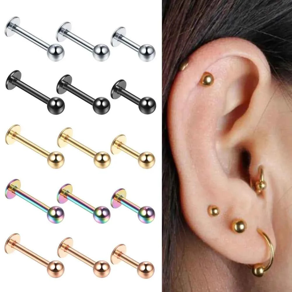 Tragus Helix Bar, Labret Lip Bar Rings Stud