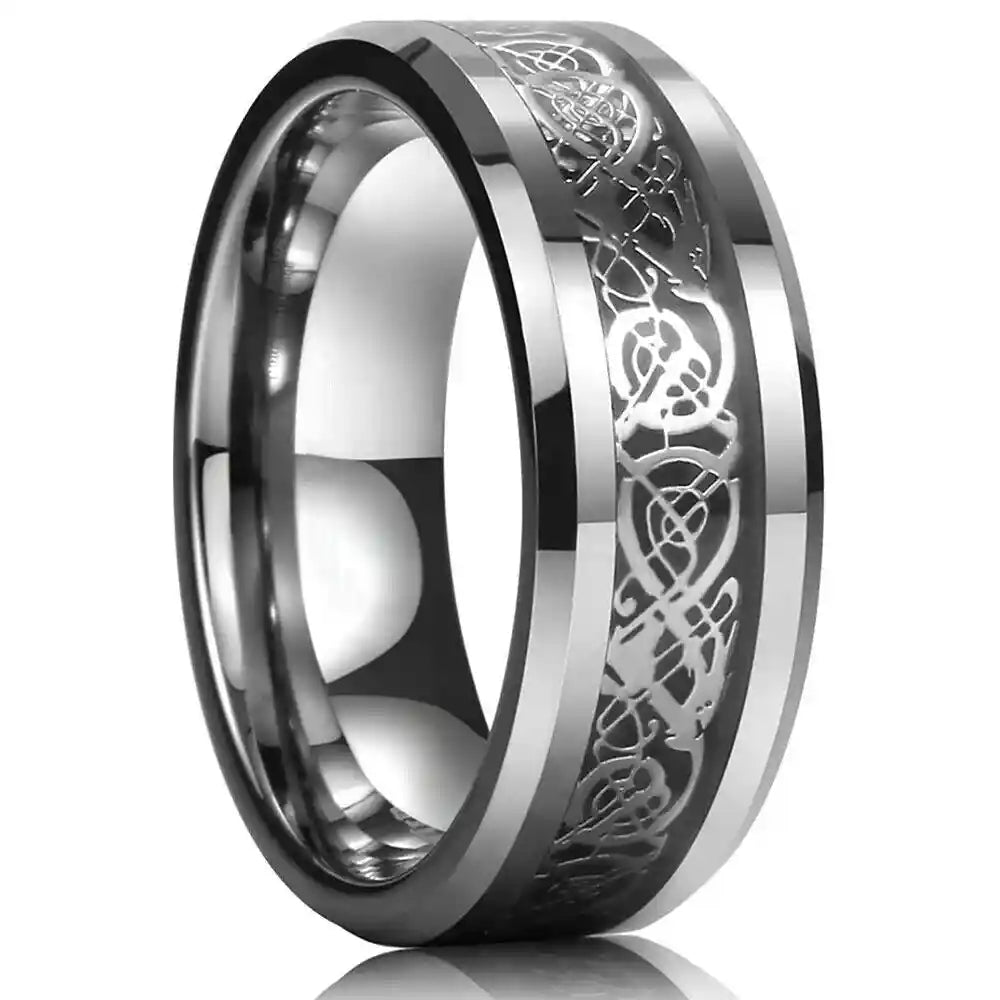 21 Colors 8mm Men's Stainless Steel Celtic Dragon Ring - Pedlar's Attic
