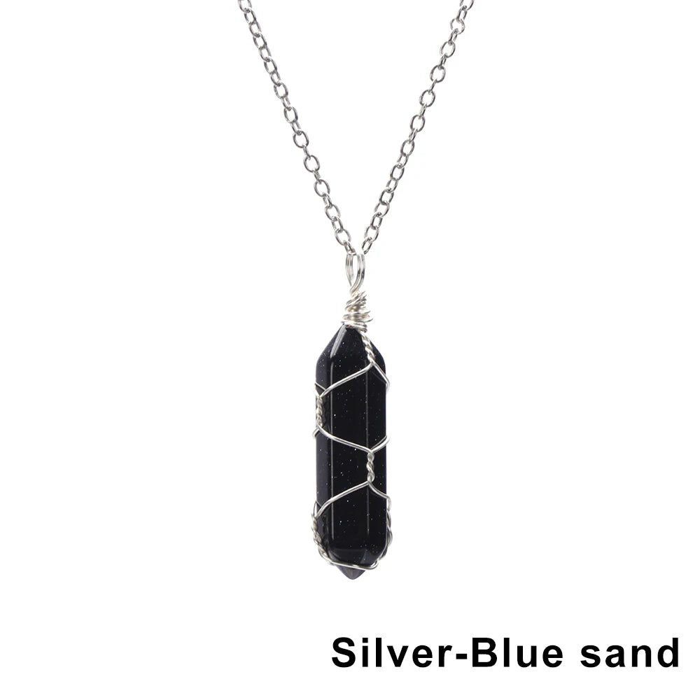 The Threaded Compass — Wire-Wrapped Crystal Point Necklace