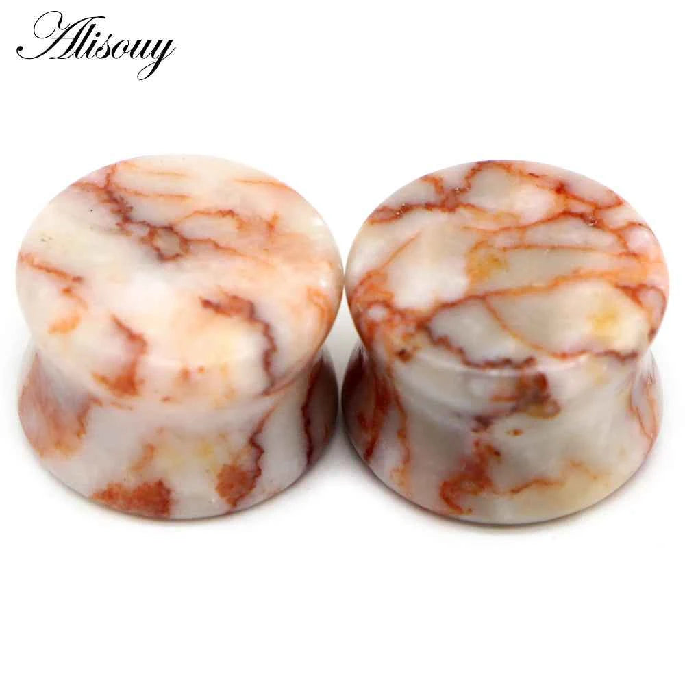 Alisouy 2PCS Natural Organic Stone Ear Plugs