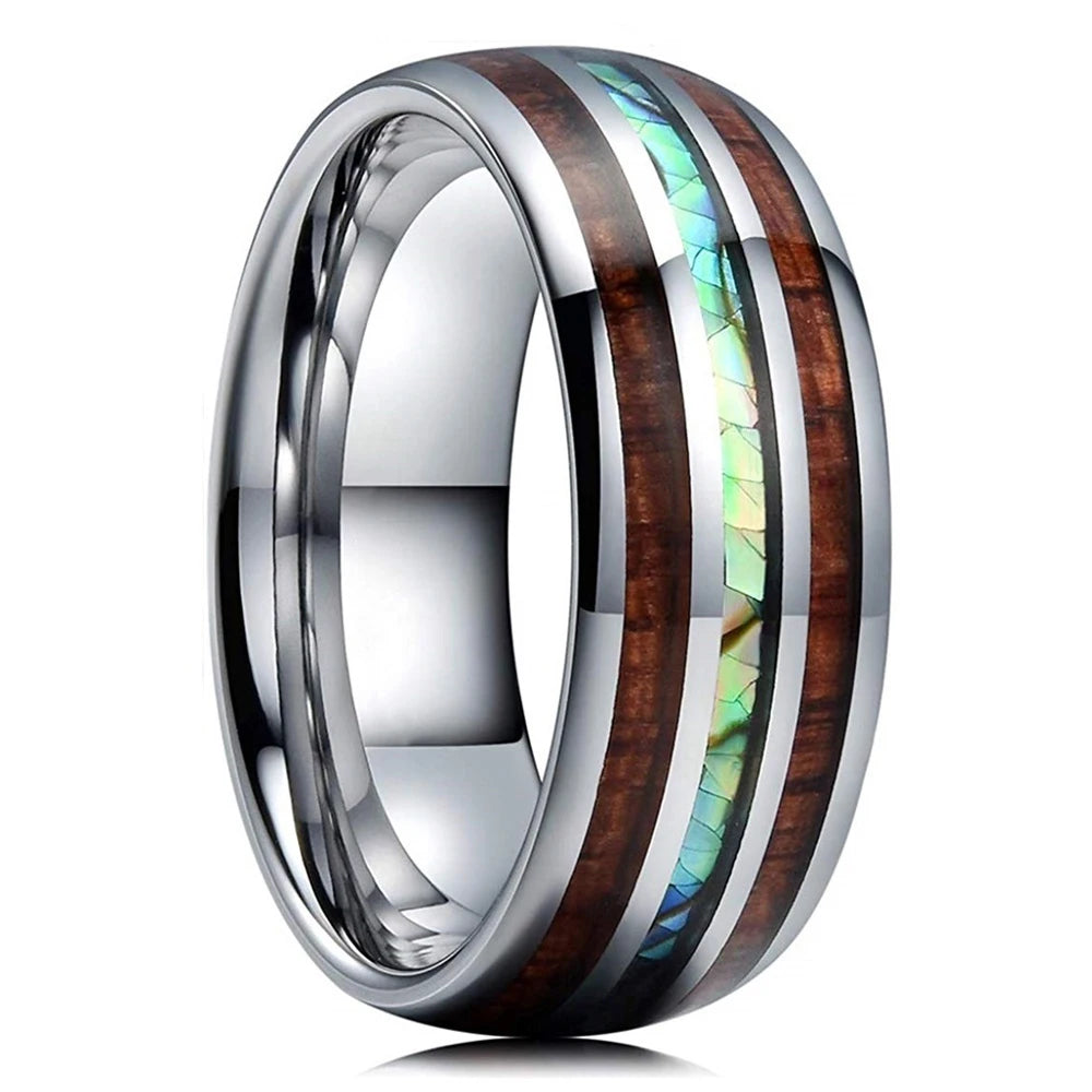 Stone Forge Ring — Agate & Stone Inlay Stainless Steel Band