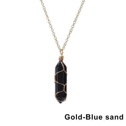 The Threaded Compass — Wire-Wrapped Crystal Point Necklace