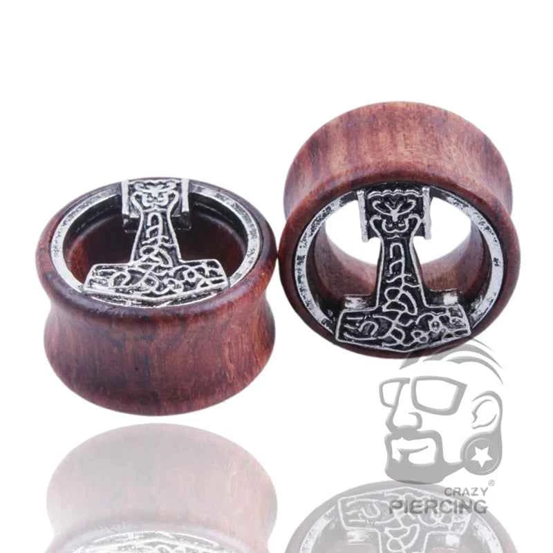 2pcs Wood Flesh Ear Plugs Tunnels Ear Piercings Earlets Saddle Woodern Earring Expander Gauge Double Flare Body Jewelry Piercing
