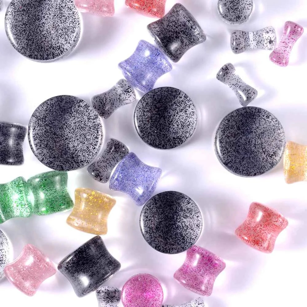 2pcs Acrylic Sequins Ear Gauges