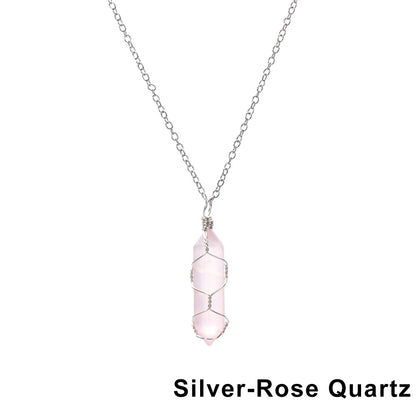 The Threaded Compass — Wire-Wrapped Crystal Point Necklace