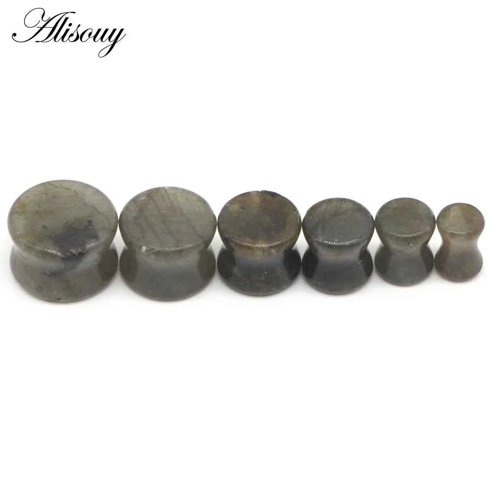 Alisouy 2PCS Natural Organic Stone Ear Plugs
