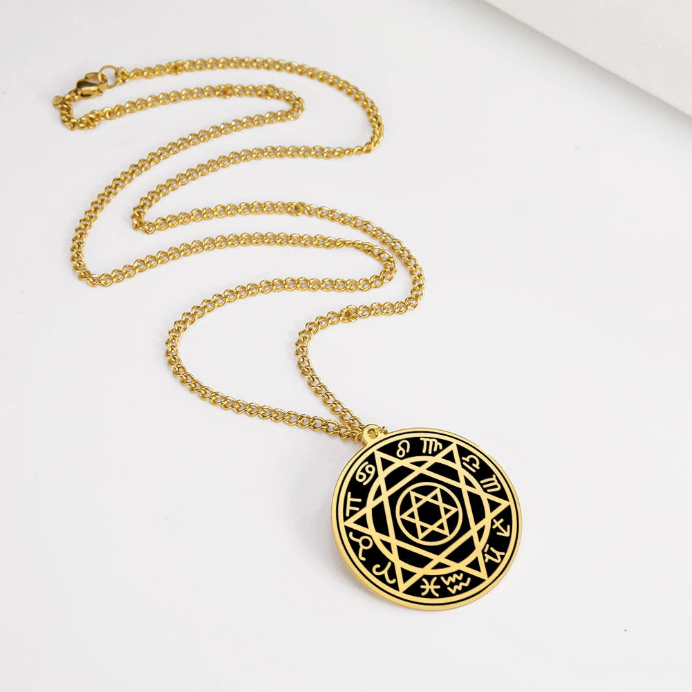 The Observatory Seal — Solomon Star & Zodiac Constellation Necklace