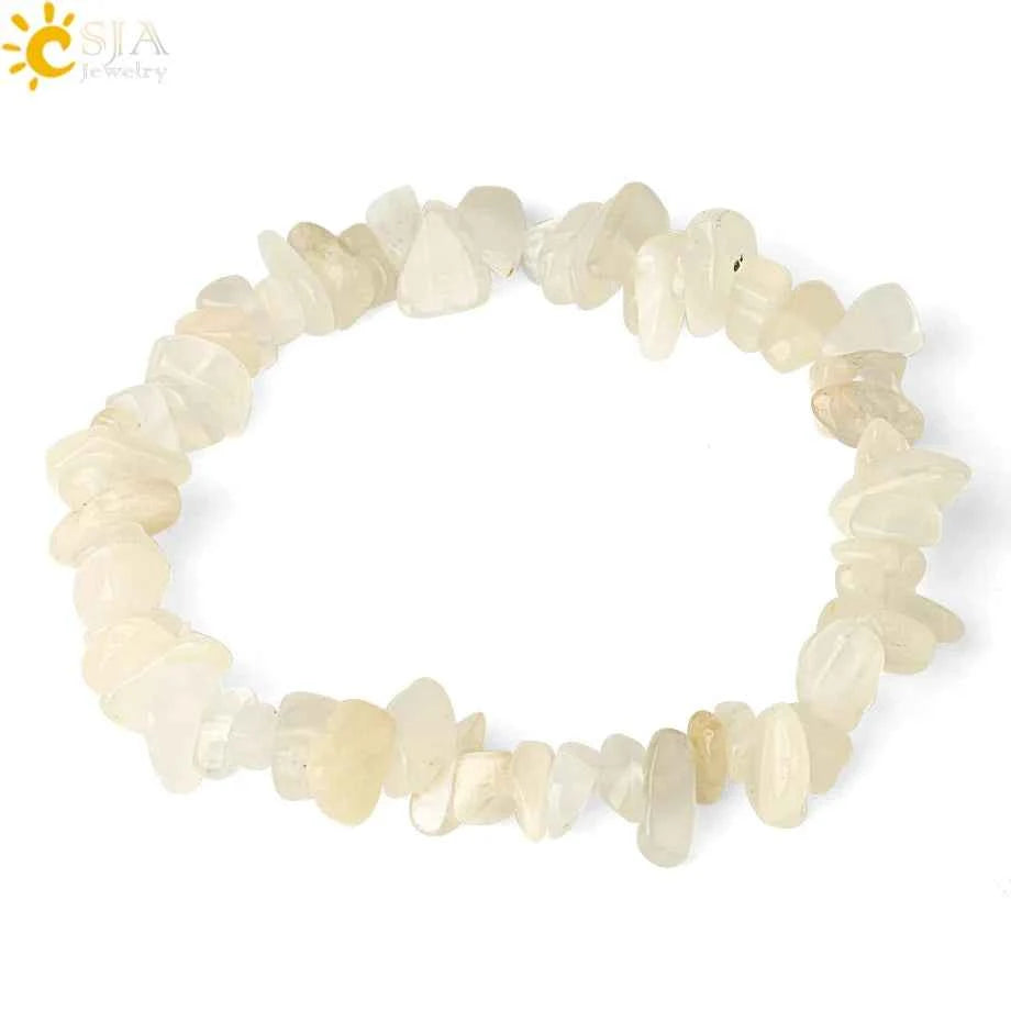 Irregular Chips Natural Stone Bracelet Asymmetry Beads Crystal Quartz - Pedlar's Attic