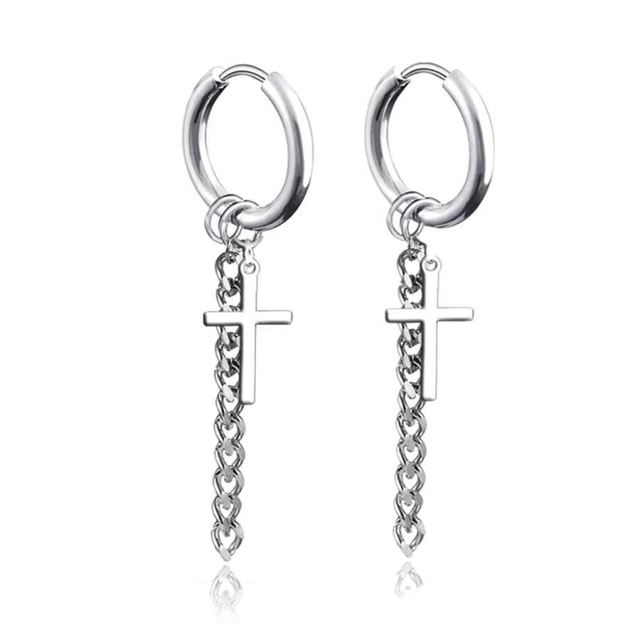 Punk Stainless Steel Hoop Earrings - Trendy Goth Hip Hop Jewelry for Men & Women - Pedlar's Attic