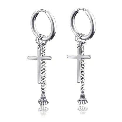 Punk Stainless Steel Hoop Earrings - Trendy Goth Hip Hop Jewelry for Men & Women - Pedlar's Attic