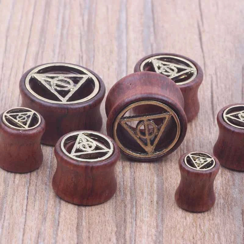 2pcs Wood Flesh Ear Plugs Tunnels Ear Piercings Earlets Saddle Woodern Earring Expander Gauge Double Flare Body Jewelry Piercing