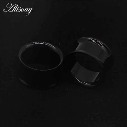2pcs White Black Transparent Acrylic Ear Tunnel Plug - Pedlar's Attic