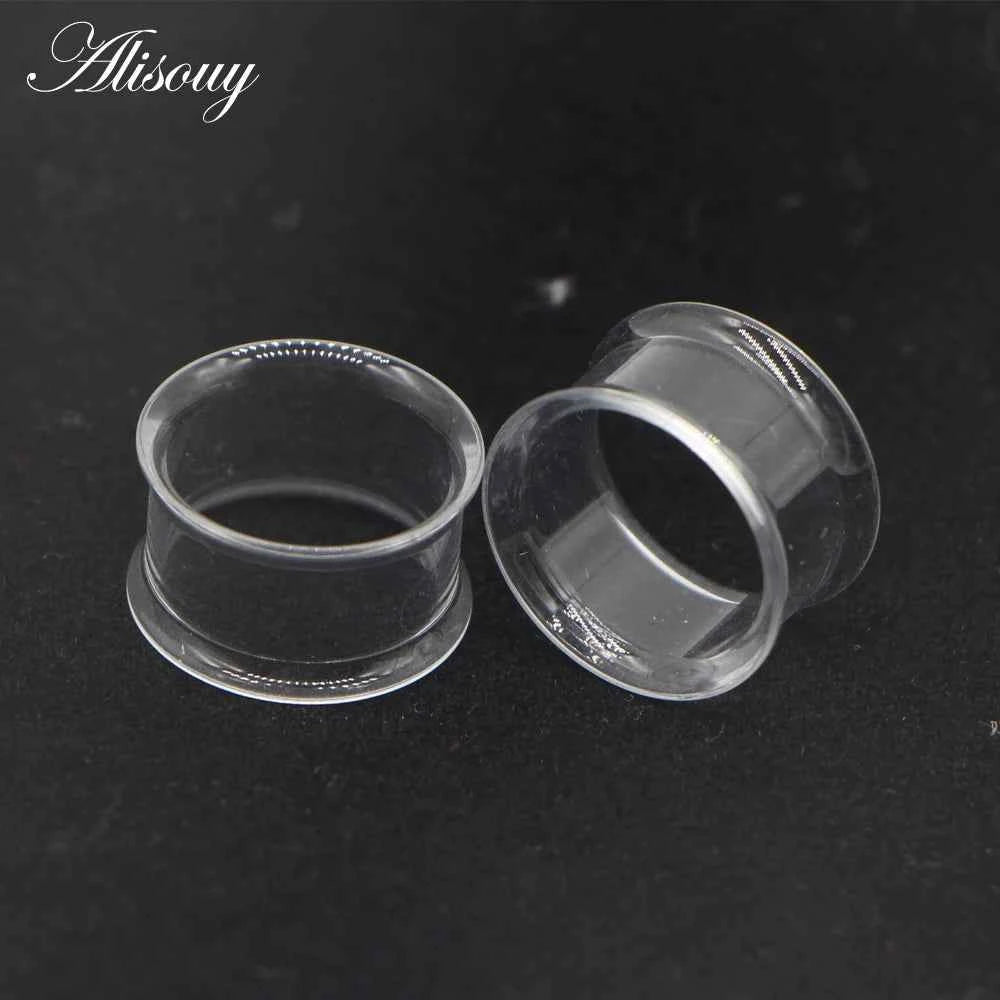 2pcs White Black Transparent Acrylic Ear Tunnel Plug