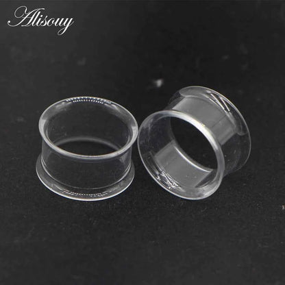 2pcs White Black Transparent Acrylic Ear Tunnel Plug - Pedlar's Attic