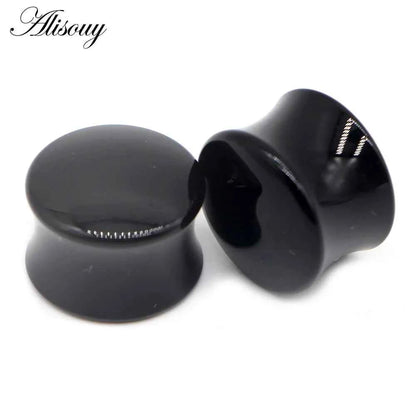 2pcs White Black Transparent Acrylic Ear Tunnel Plug - Pedlar's Attic