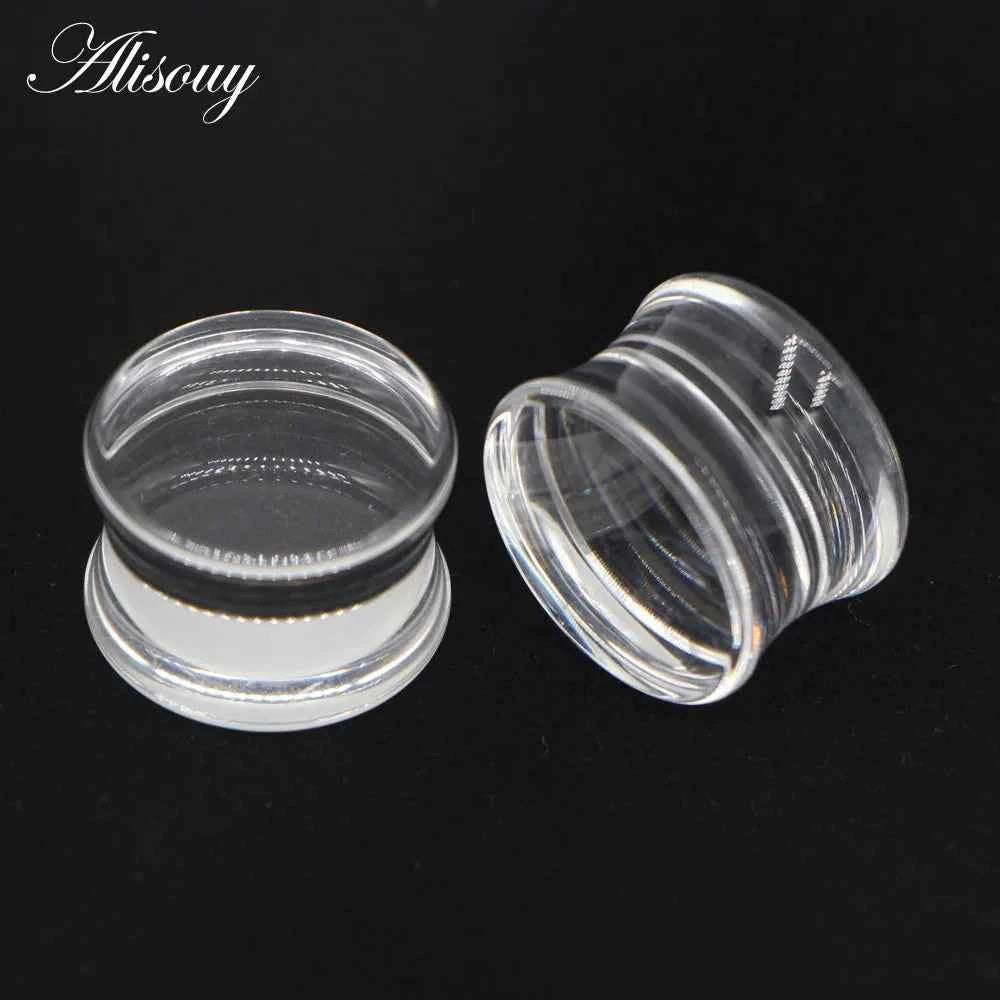 2pcs White Black Transparent Acrylic Ear Tunnel Plug