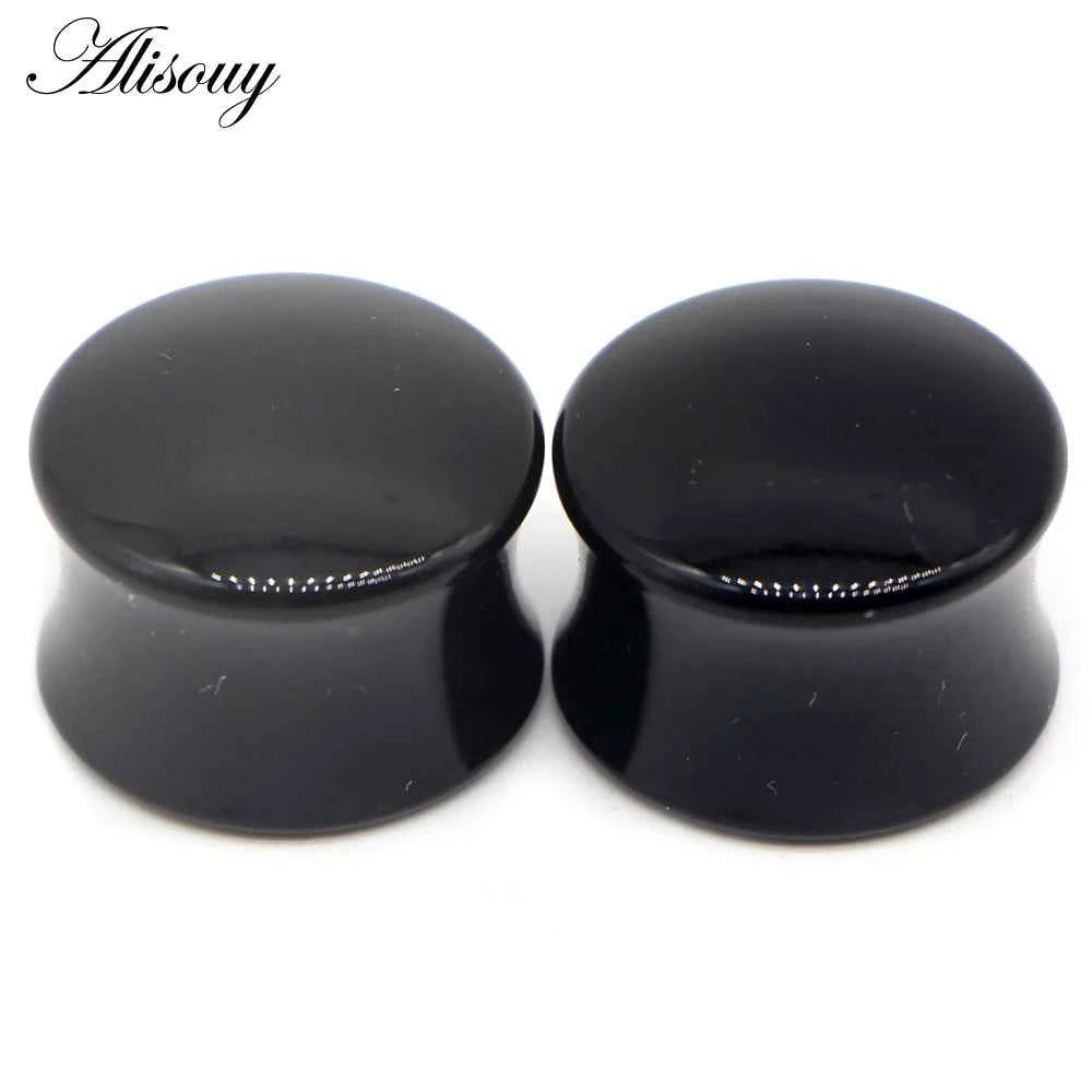 2pcs White Black Transparent Acrylic Ear Tunnel Plug