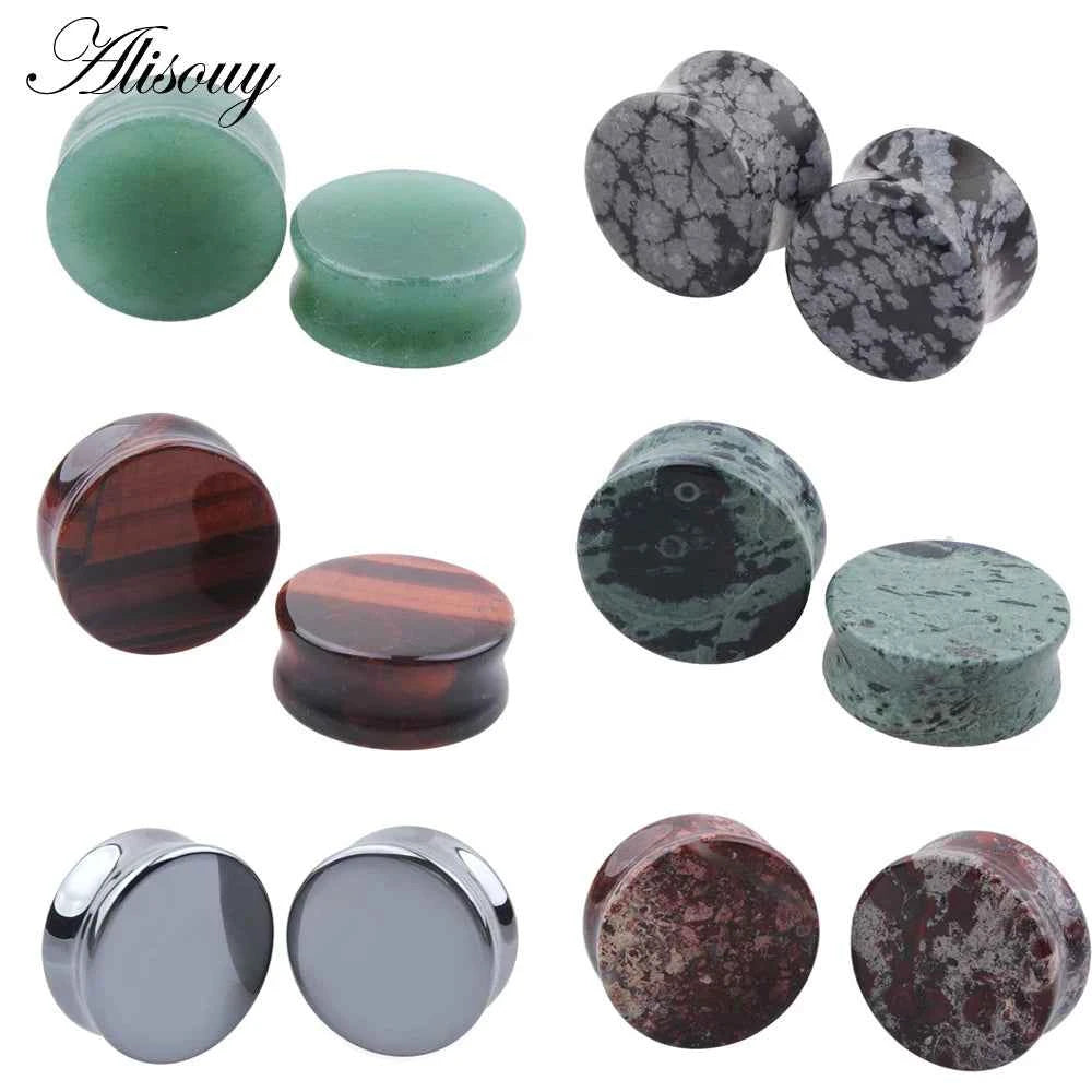 1PC Stone Ear Plugs Gauges Earrings Women Men Ear Plug Flesh Tunnel Piercing Expander Ear Stretcher Body Piercing Jewelry - Pedlar's Attic