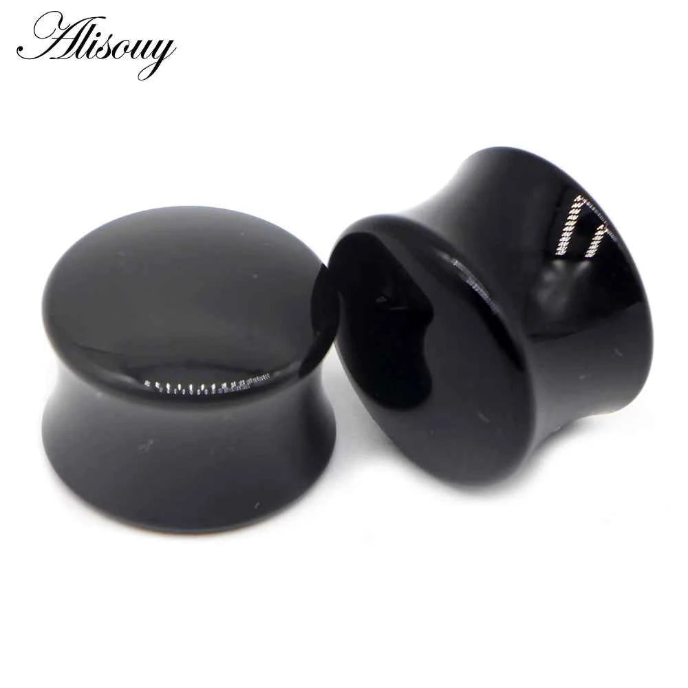 2pcs White Black Transparent Acrylic Ear Tunnel Plug