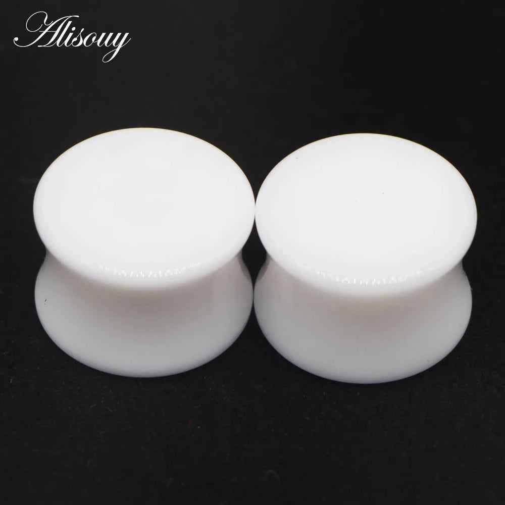2pcs White Black Transparent Acrylic Ear Tunnel Plug