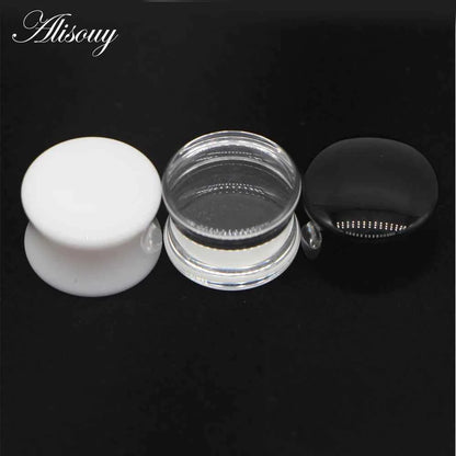 2pcs White Black Transparent Acrylic Ear Tunnel Plug - Pedlar's Attic