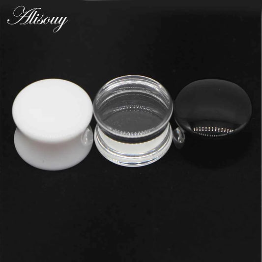 2pcs White Black Transparent Acrylic Ear Tunnel Plug